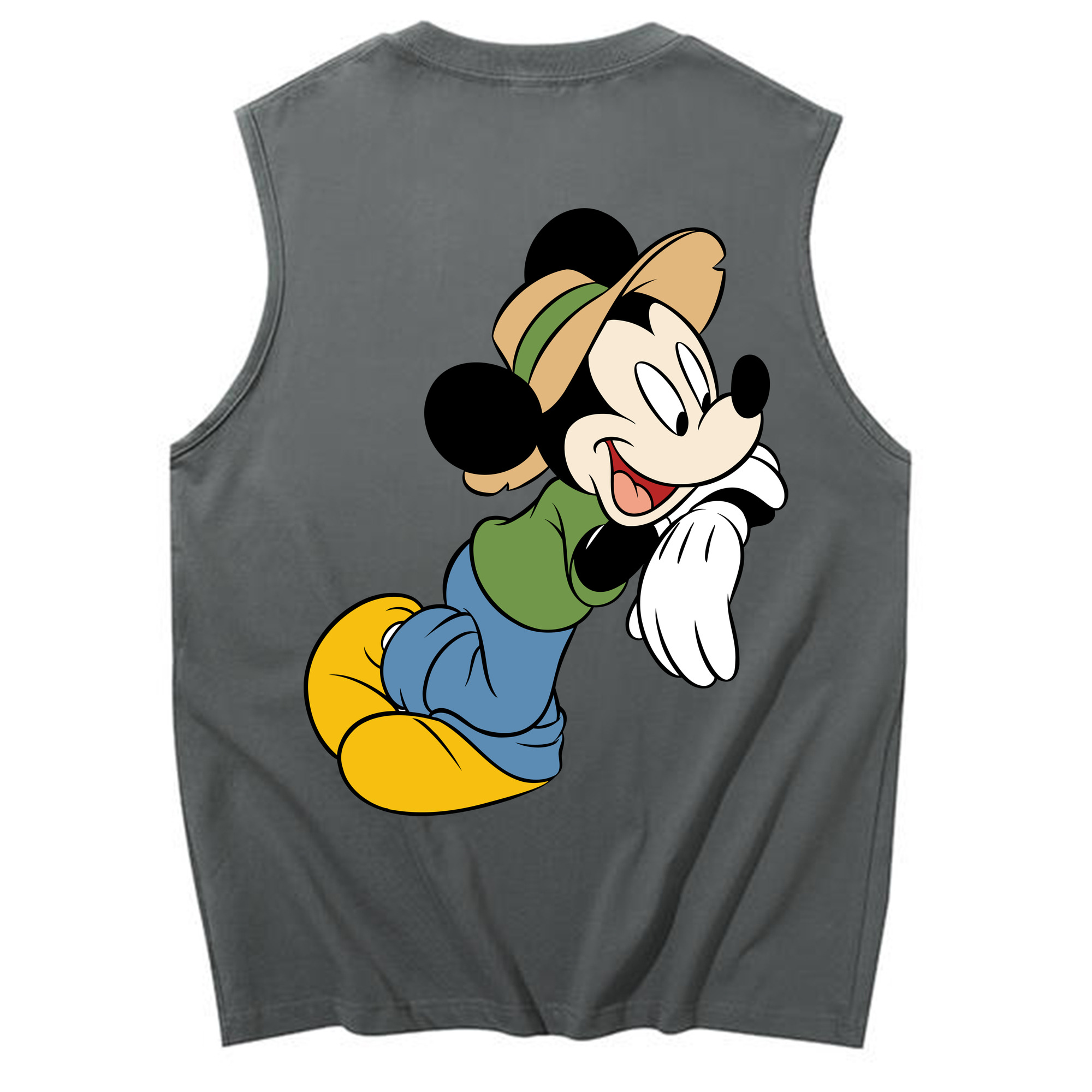 ミッキーマウス Mickey Mouse コットン100％タンクトップ（背面プリント）